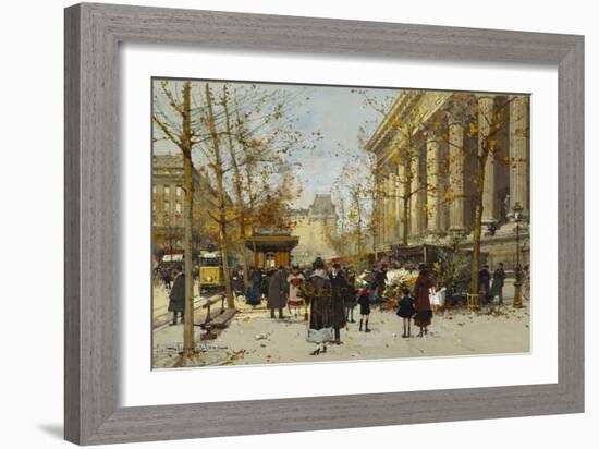 Flower Market-Eugene Galien-Laloue-Framed Giclee Print