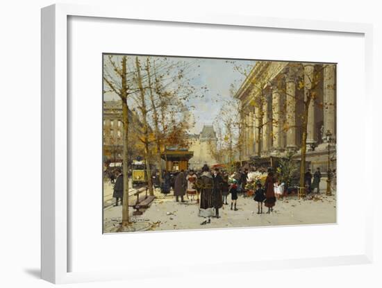 Flower Market-Eugene Galien-Laloue-Framed Giclee Print