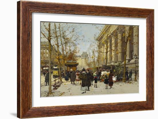 Flower Market-Eugene Galien-Laloue-Framed Giclee Print