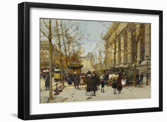 Flower Market-Eugene Galien-Laloue-Framed Giclee Print