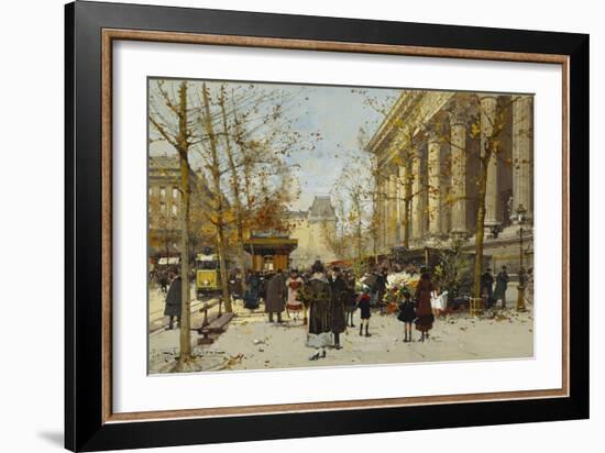 Flower Market-Eugene Galien-Laloue-Framed Giclee Print