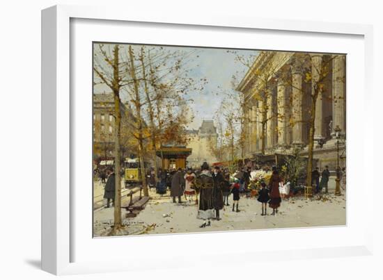 Flower Market-Eugene Galien-Laloue-Framed Giclee Print