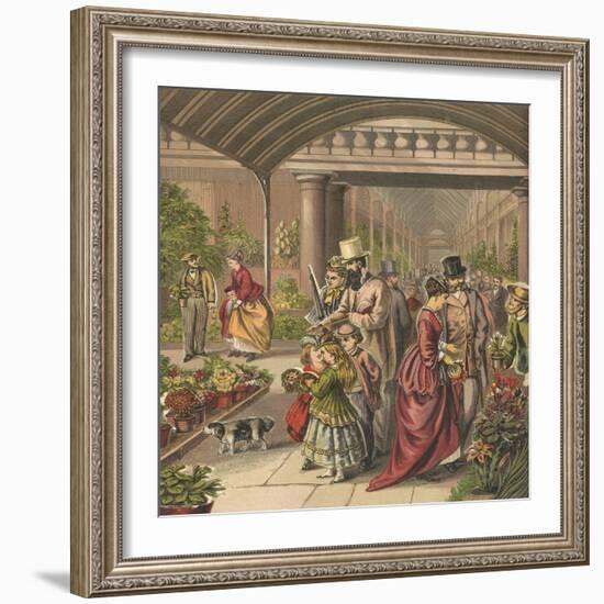 Flower Market-English School-Framed Giclee Print