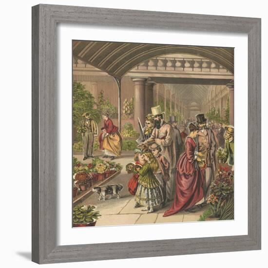 Flower Market-English School-Framed Giclee Print