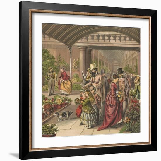 Flower Market-English School-Framed Giclee Print