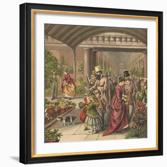 Flower Market-English School-Framed Giclee Print