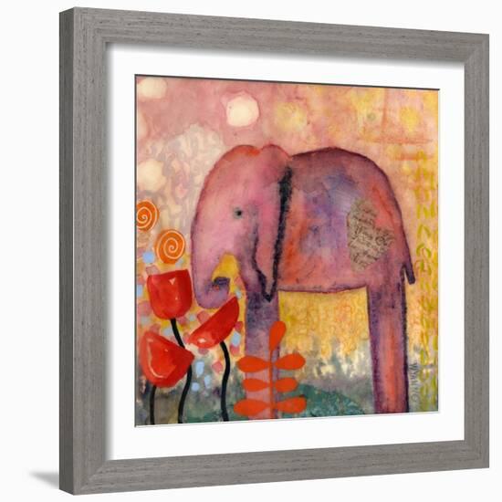 Flower Monger Elephant-Wyanne-Framed Giclee Print