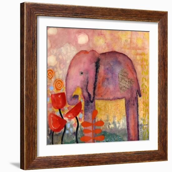 Flower Monger Elephant-Wyanne-Framed Giclee Print