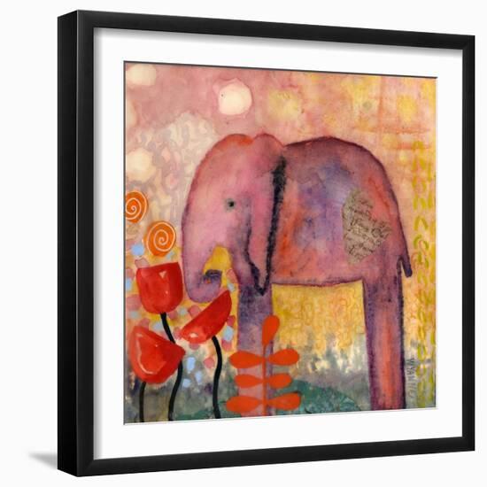 Flower Monger Elephant-Wyanne-Framed Giclee Print