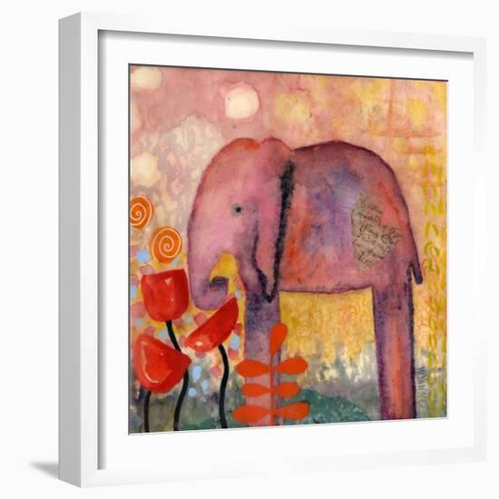 Flower Monger Elephant-Wyanne-Framed Giclee Print