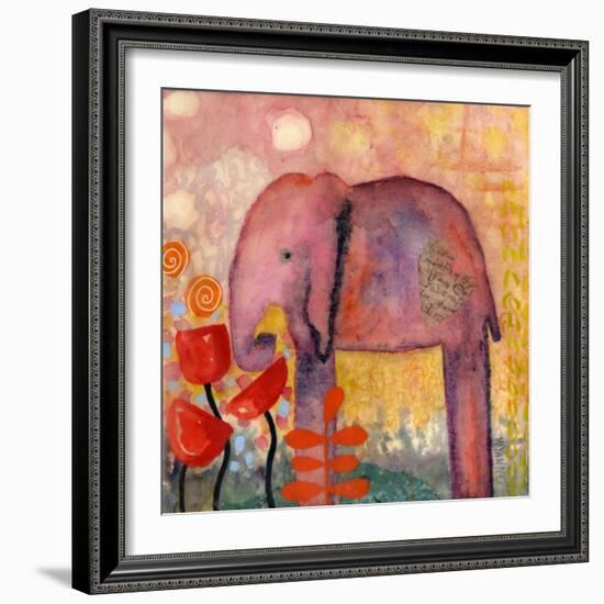 Flower Monger Elephant-Wyanne-Framed Giclee Print