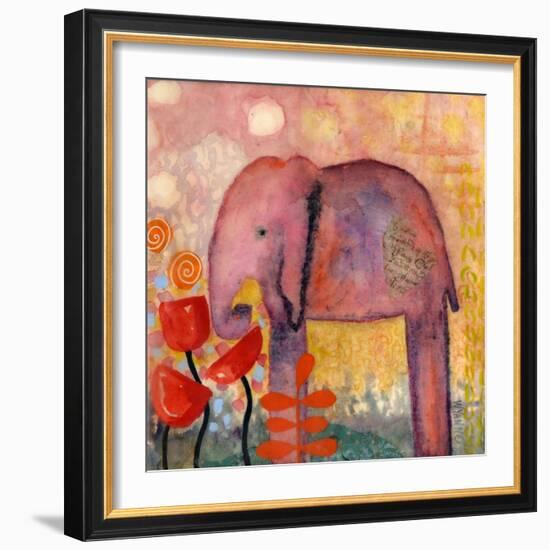 Flower Monger Elephant-Wyanne-Framed Giclee Print