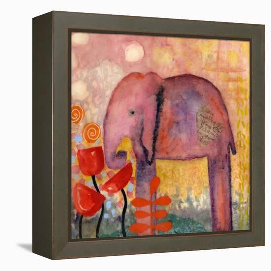 Flower Monger Elephant-Wyanne-Framed Premier Image Canvas