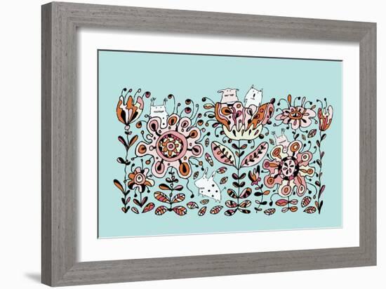 Flower Monsters-Carla Martell-Framed Giclee Print