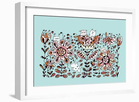 Flower Monsters-Carla Martell-Framed Giclee Print