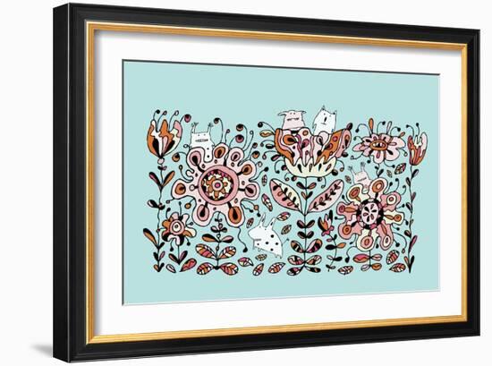 Flower Monsters-Carla Martell-Framed Giclee Print