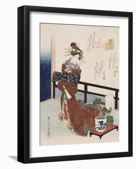Flower of the Capital, Yanagawa Shigenobu II (C.1824-1860), Kakuban Surimono-Chokosai Eisho-Framed Giclee Print