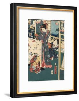 Flower Performance-Toyohara Kunichika-Framed Giclee Print
