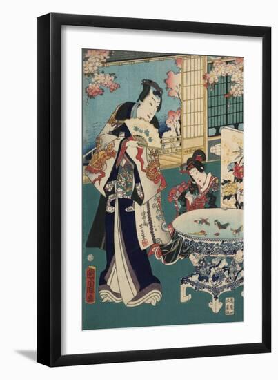 Flower Performance-Toyohara Kunichika-Framed Giclee Print