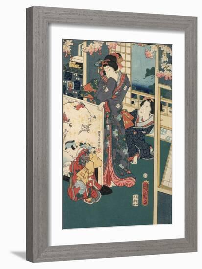 Flower Performance-Toyohara Kunichika-Framed Giclee Print