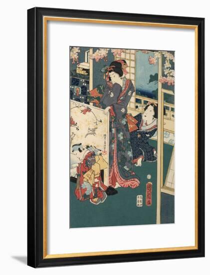 Flower Performance-Toyohara Kunichika-Framed Giclee Print