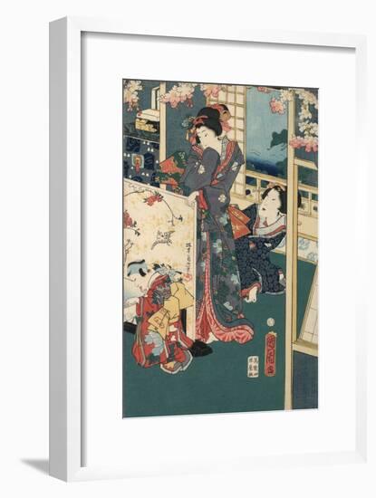 Flower Performance-Toyohara Kunichika-Framed Giclee Print