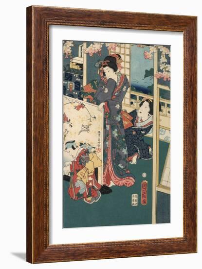 Flower Performance-Toyohara Kunichika-Framed Giclee Print