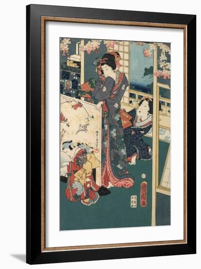 Flower Performance-Toyohara Kunichika-Framed Giclee Print