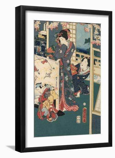 Flower Performance-Toyohara Kunichika-Framed Giclee Print