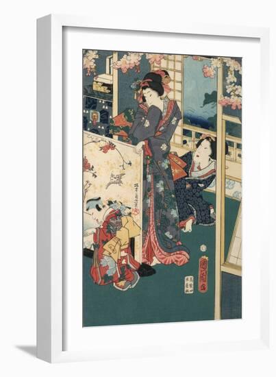 Flower Performance-Toyohara Kunichika-Framed Giclee Print