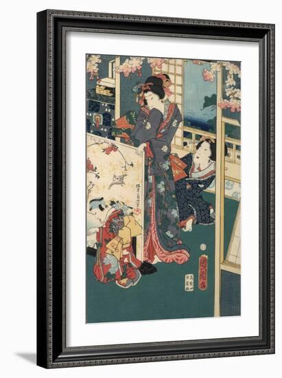 Flower Performance-Toyohara Kunichika-Framed Giclee Print