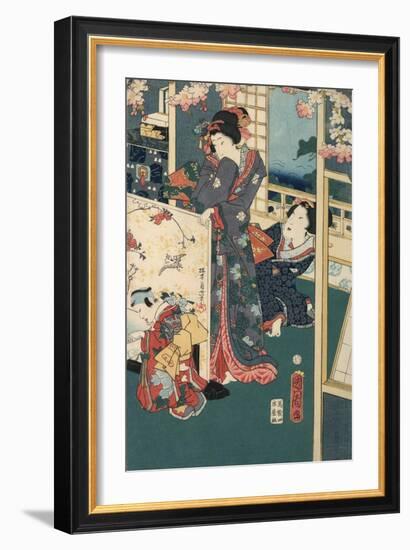 Flower Performance-Toyohara Kunichika-Framed Giclee Print