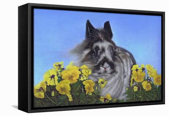 Flower Power Bunny-Karie-Ann Cooper-Framed Premier Image Canvas