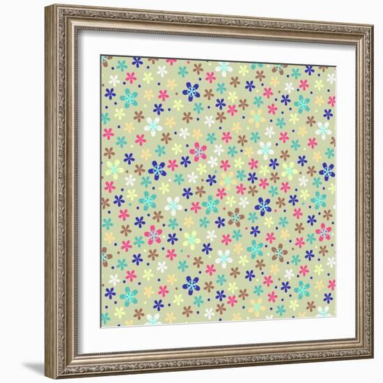 Flower Seamless Color Pattern-ESSL-Framed Art Print