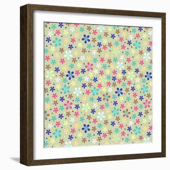 Flower Seamless Color Pattern-ESSL-Framed Art Print