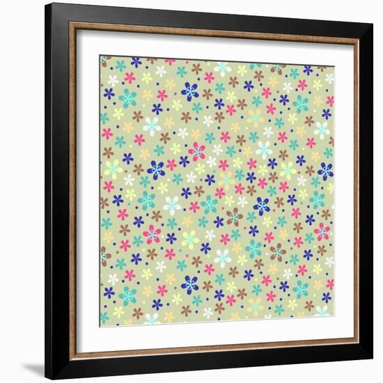 Flower Seamless Color Pattern-ESSL-Framed Art Print