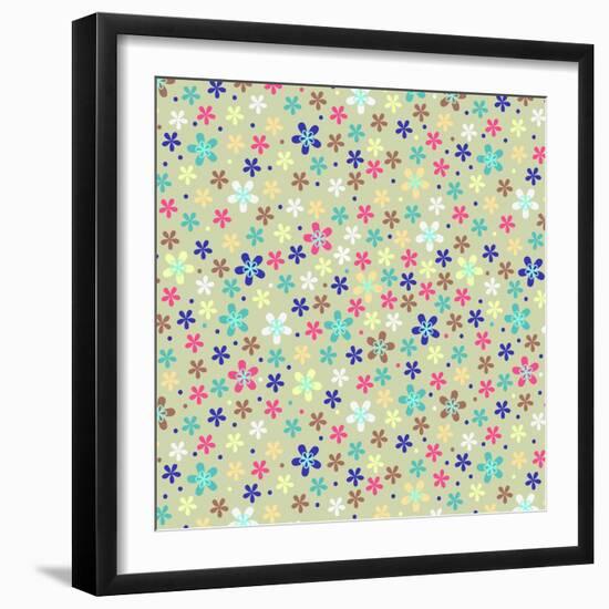 Flower Seamless Color Pattern-ESSL-Framed Art Print
