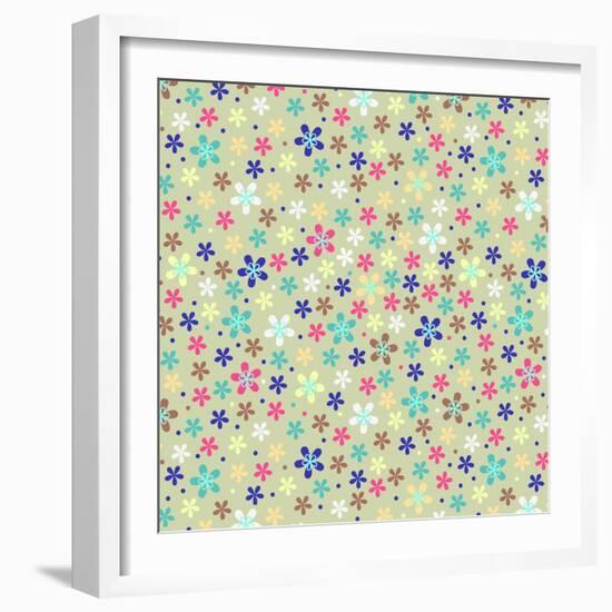 Flower Seamless Color Pattern-ESSL-Framed Art Print