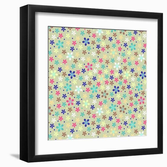 Flower Seamless Color Pattern-ESSL-Framed Art Print