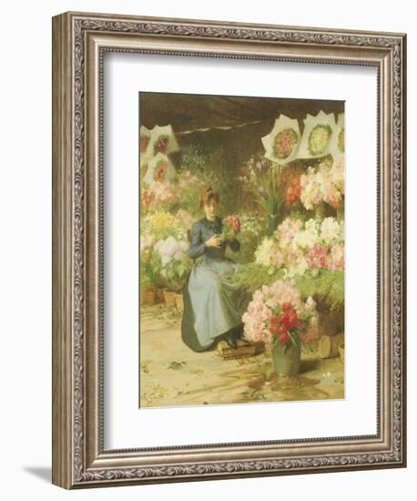 Flower Seller Behind the Madelaine Church-Victor Gabriel Gilbert-Framed Giclee Print