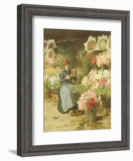 Flower Seller Behind the Madelaine Church-Victor Gabriel Gilbert-Framed Giclee Print