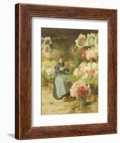 Flower Seller Behind the Madelaine Church-Victor Gabriel Gilbert-Framed Giclee Print