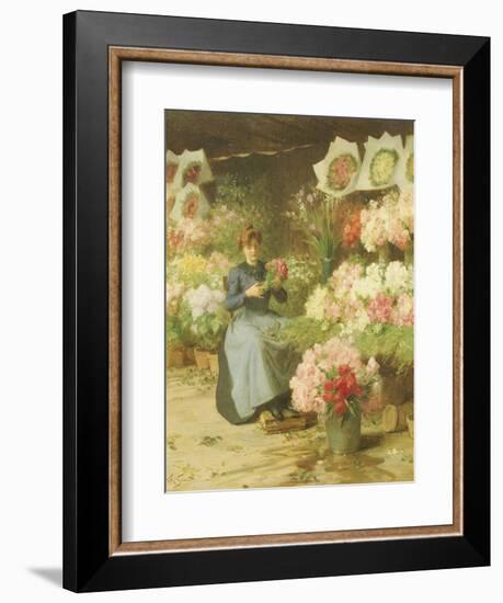 Flower Seller Behind the Madelaine Church-Victor Gabriel Gilbert-Framed Giclee Print