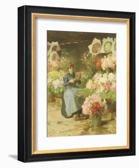 Flower Seller Behind the Madelaine Church-Victor Gabriel Gilbert-Framed Giclee Print