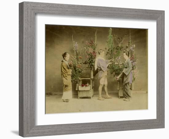 Flower Seller in Japan-null-Framed Photographic Print