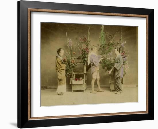 Flower Seller in Japan-null-Framed Photographic Print