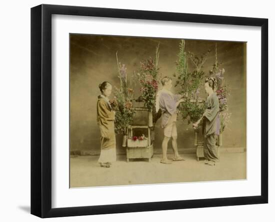 Flower Seller in Japan-null-Framed Photographic Print