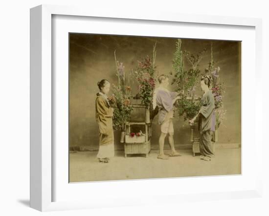 Flower Seller in Japan-null-Framed Photographic Print