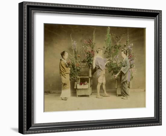 Flower Seller in Japan-null-Framed Photographic Print