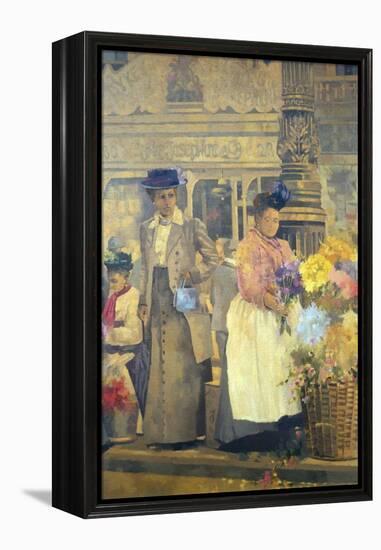 Flower Seller, London-Peter Miller-Framed Premier Image Canvas